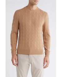 BOSS - Hetico Cable Stitch Virgin Wool & Cashmere Sweater - Lyst
