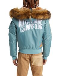 BBCICECREAM - Eucalyptus Faux Fur Trim Graphic Hooded Bomber Jacket - Lyst