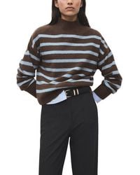 Mango - Oversize Stripe Mock Neck Sweater - Lyst