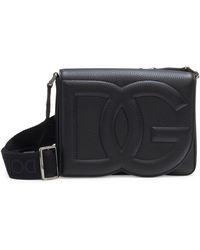 Dolce & Gabbana - Dg Logo Flap Leather Crossbody Bag - Lyst