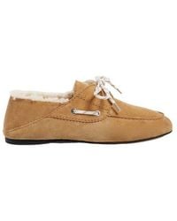 Sandro - Shearling Boat Shoes - Lyst