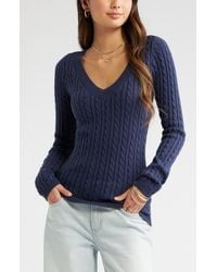 BP. - Cable Stitch V-Neck Sweater - Lyst