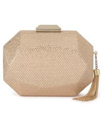 OLGA BERG - Hotfix Tassel Structured Clutch - Lyst