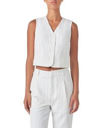 Grey Lab - Pinstripe Crop Vest - Lyst