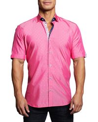 Maceoo - Galileo Silverdot Short Sleeve Button-up Shirt At Nordstrom - Lyst