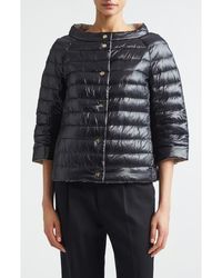 Herno - Reversible Quilted Ultralight Nylon Crop Down Jacket - Lyst