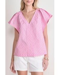 Vineyard Vines - Harbor Flutter Sleeve Top - Lyst