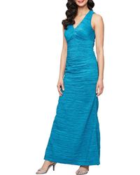 Alex Evenings - Crinkle Sleeveless Cocktail Dress - Lyst