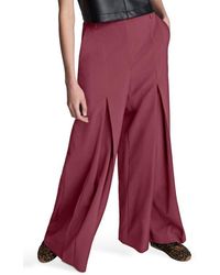 Kenneth Cole - Inverted Pleat Wide Leg Pants - Lyst
