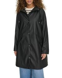Levi's - Water Resistant Hooded Long Rain Jacket - Lyst