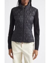 Moncler - Mixed Media Down Cardigan - Lyst