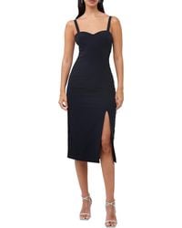 French Connection - Echo Lace Trim Crepe Midi Dress - Lyst