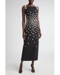 Oscar de la Renta - Crystal Triangle Embellished Cocktail Dress - Lyst