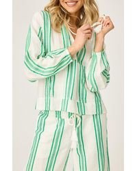 Pj Salvage - The Beachcomber Stripe Puckered Gauze Hoodie - Lyst