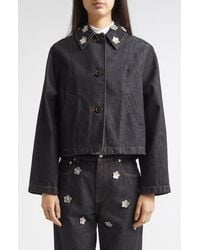 Marni - Daisy Appliqué Denim Jacket - Lyst