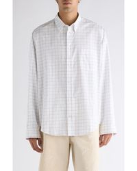 Acne Studios - Setar Windowpane Plaid Brushed Cotton Button-Up Shirt - Lyst