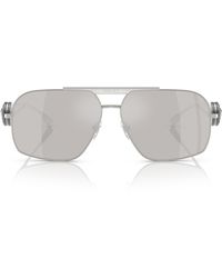 Versace - 62mm Mirrored Oversize Irregular Sunglasses - Lyst