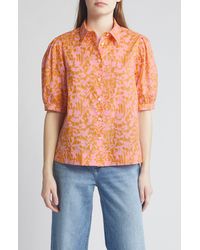 Liberty - Floral Puff Sleeve Cotton Shirt - Lyst