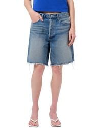 Agolde - Indra Long High Waist Cutoff Denim Shorts - Lyst