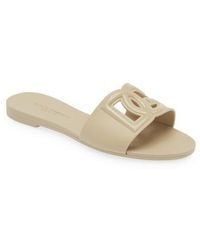 Dolce & Gabbana - Dg Rubber Slides - Lyst