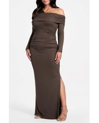 Marciano - Astrid One-Shoulder Long Sleeve Maxi Dress - Lyst