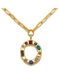 Sequin - Emilie Crystal Initial Pendant Necklace - Lyst