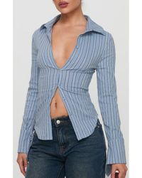 Princess Polly - Madlin Stripe Long Sleeve Button-Up Shirt - Lyst