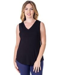 24seven Comfort Apparel - Petites V-Neck Tunic Tank Top With Round Hemline - Lyst