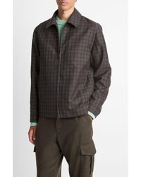 Vince - Plaid Wool Blend Zip Jacket - Lyst