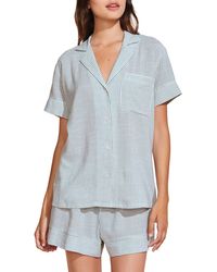 Eberjey - Nautico Stripe Short Sleeve Shirt & Shorts Pajamas - Lyst