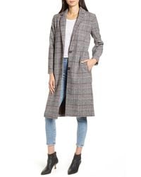 Cupcakes And Cashmere Oxford Long Check Coat - Brown