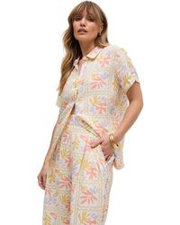Raffya - Matisse Button Down Patchwork Floral Print Shirt - Lyst