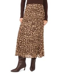 Halogen® - Pleated Patterned Midi Skirt - Lyst