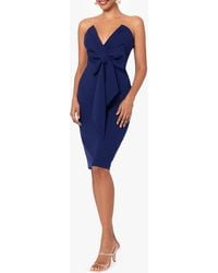 Betsy & Adam - Bow Strapless Scuba Cocktail Dress - Lyst