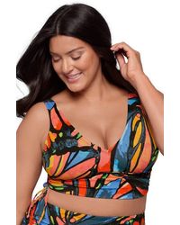 S3 Apparel - Supportive And Sculpting Cinched Adjustable Midkini Swimsuit Top - Lyst