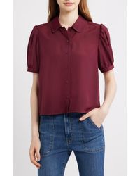 FRAME - The Prim Short Sleeve Top - Lyst