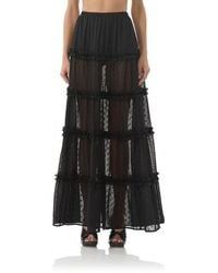 AFRM - Sabina Clip Dot Tiered Maxi Skirt - Lyst