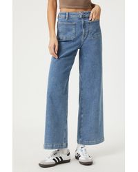 Mavi - Paloma Marine Patch Pocket High Waist Wide Leg Jeans - Lyst