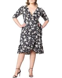 Kiyonna - Flirty Flounce Wrap Dress - Lyst