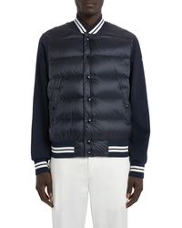 Moncler - Quilted Nylon & Cotton Knit Varsity Cardigan - Lyst