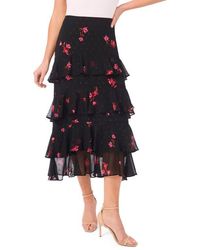 Cece - Tiered Ruffle Flounce Midi Skirt - Lyst