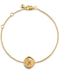 Monica Vinader - Initial Stamp Charm Bracelet - Lyst