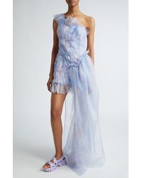 Collina Strada - Jazelle One-shoulder Silk Tulle Minidress - Lyst