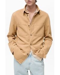 Mango - Regular Fit Lyocell & Cotton Button-Up Overshirt - Lyst