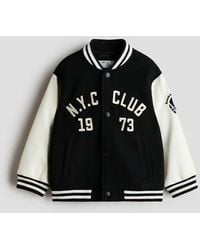 H&M - Motif-Detail Baseball Jacket - Lyst