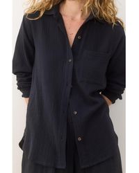 Marine Layer - Jane Double Cloth Cotton Gauze Button-Up Shirt - Lyst