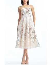 Dress the Population - Kailyn Floral Appliqué Strapless Cocktail Dress - Lyst