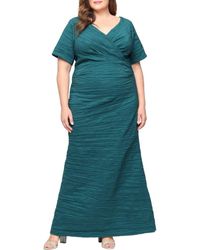Alex Evenings - Crinkle Stretch Taffeta Gown - Lyst