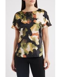 Anne Klein - Abstract Print Short Sleeve Top - Lyst