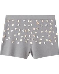 Mango - Decorative Button Knit Shorts - Lyst